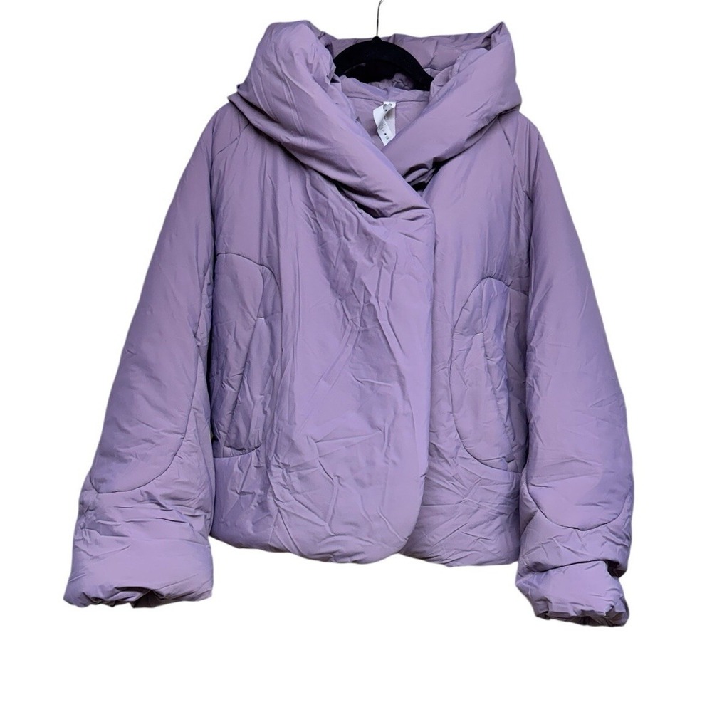 Lululemon Hooded Insulated Wrap Jacket Heathered Light Orbit Women's Size 8‎